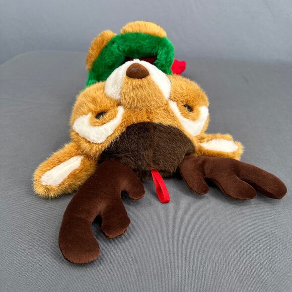 Reindeer Christmas Stocking 21" Plush 3D Cabincore Cottagecore Rustic Deer Head - Picture 10 of 15